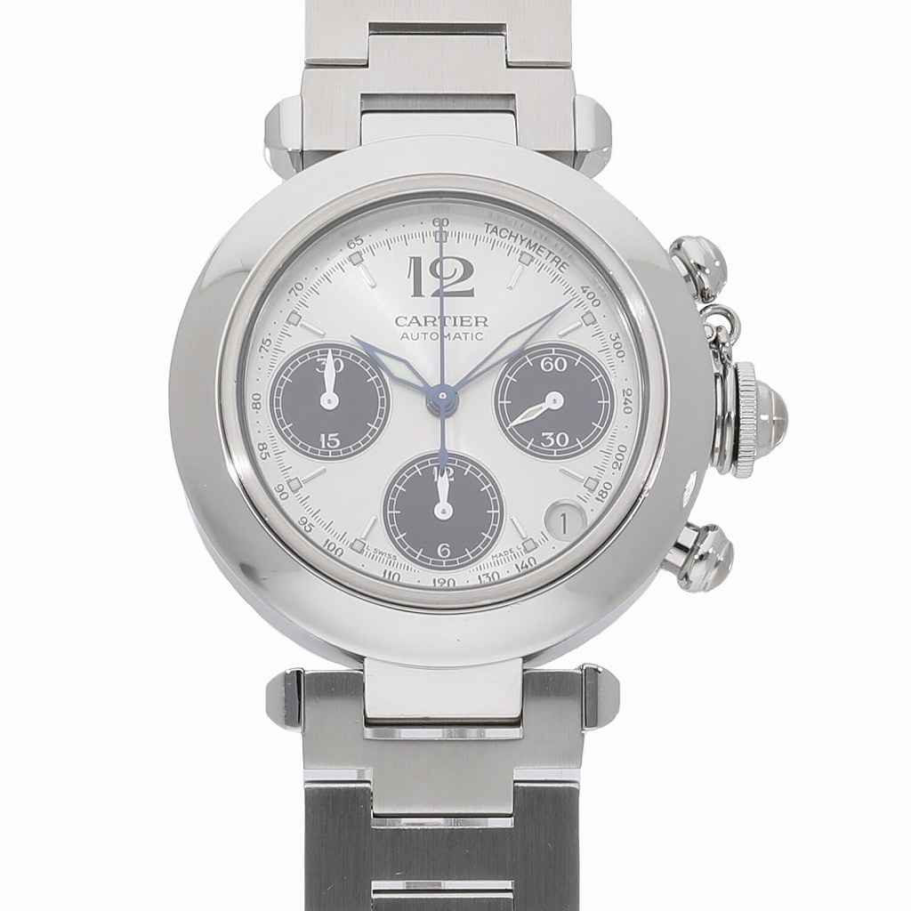 [中古]カルティエ パシャ C クロノグラフ シルバー / ブラック W31048M7 ユニセックス