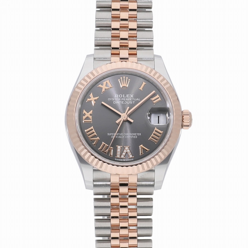 [新品]ロレックス デイトジャスト 31 スレートローマ×VIダイヤ 278271 ユニセックス