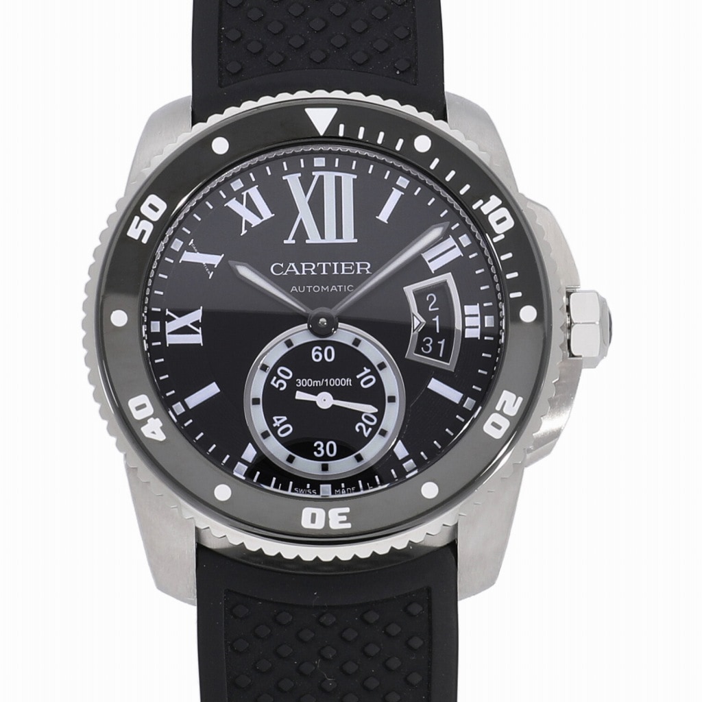 [中古]カルティエ カリブル ドゥ カルティエ ダイバー ブラック W710056 メンズ