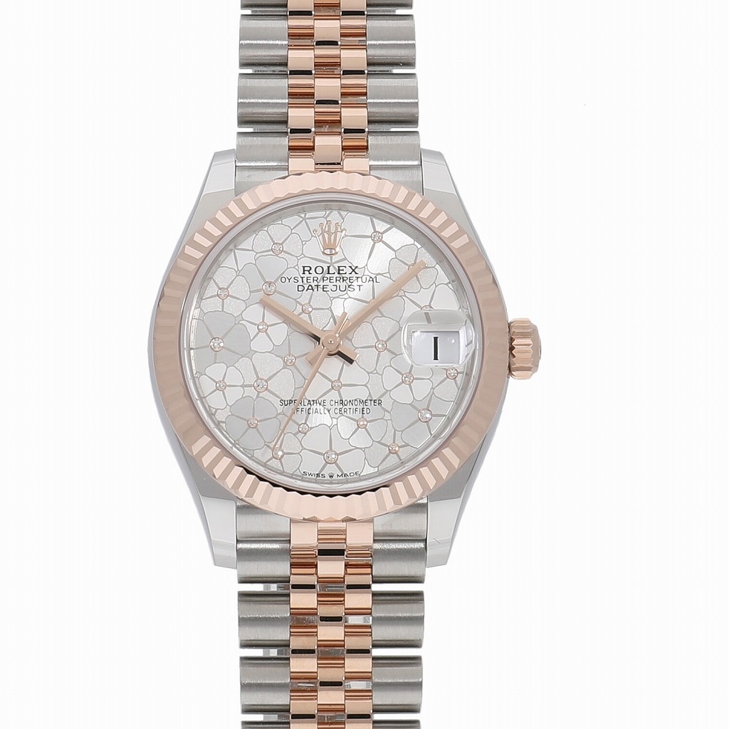 [未使用]ロレックス デイトジャスト 31 シルバーフローラルモチーフ 278271 ランダム ユニセックス