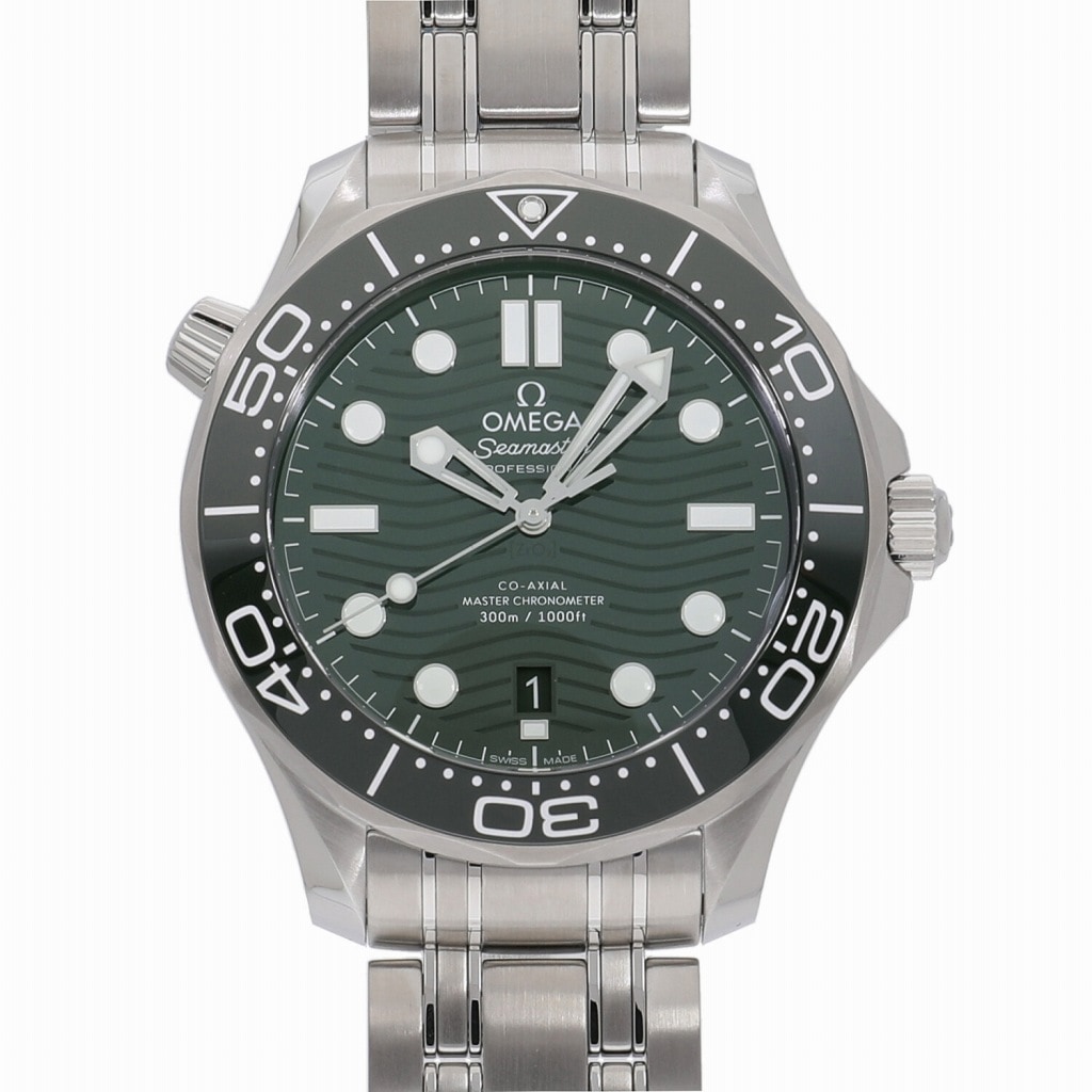 [未使用]オメガ シーマスターダイバー300m マスターコーアクシャル クロノメーター 42mm グリーン 210.30.42.20.10.001 メンズ