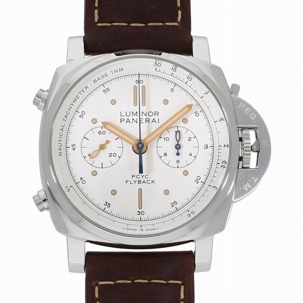 [中古]パネライ ルミノール 1950 PCYC 3デイズ クロノフライバック オートマティック アイボリー PAM00654 T番 メンズ