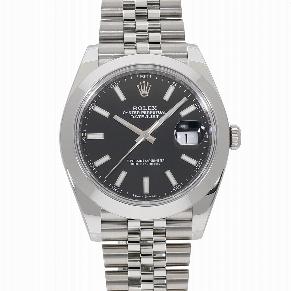 [未使用]ロレックス デイトジャスト 41 ブライトブラック 126300 メンズ