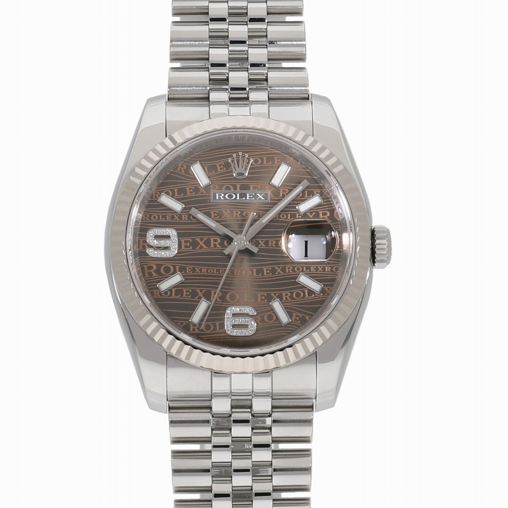 [中古]ロレックス デイトジャスト ブラウンウェーブ 116234 ランダム メンズ