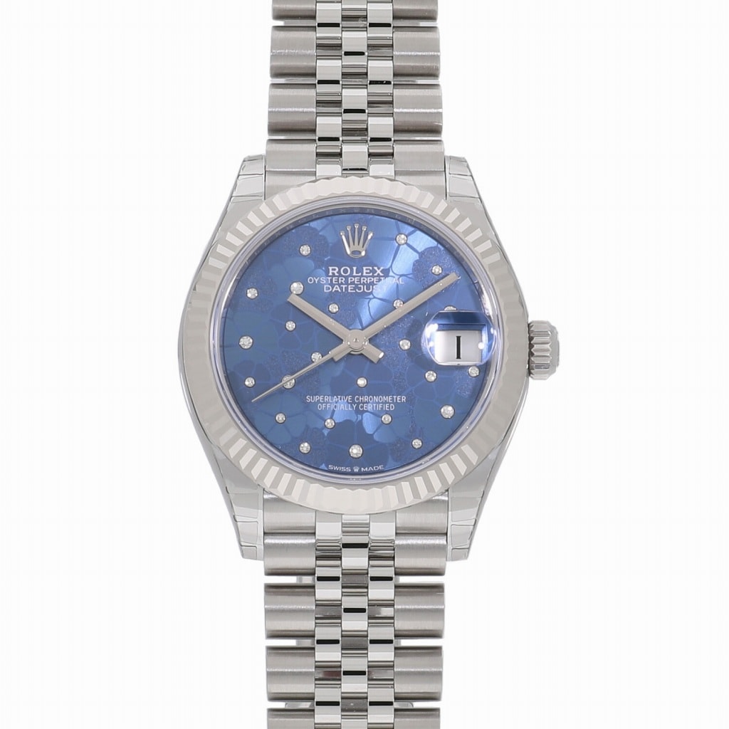 [新品]ロレックス デイトジャスト 31 アズーロブルーフローラルモチーフ 278274 ユニセックス
