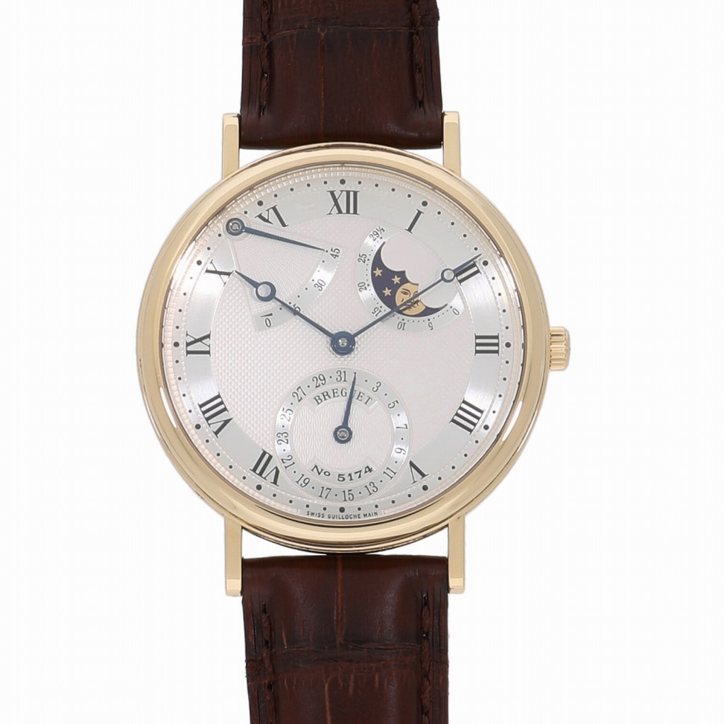 [中古]ブレゲ クラシック パワーリザーブ ムーンフェイズ ディスクカレンダー シルバー 3130BA/11/986 メンズ