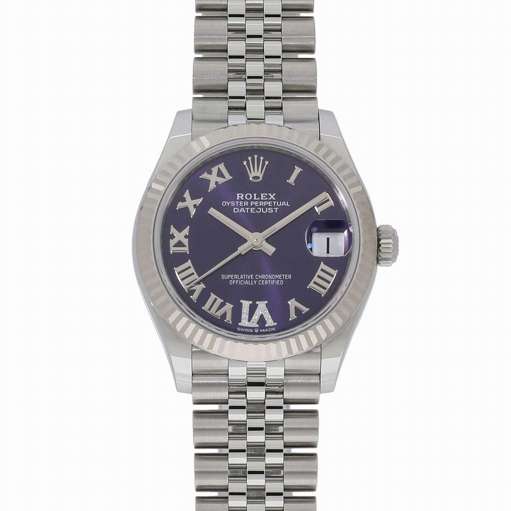 [未使用]ロレックス デイトジャスト 31 オーベルジーヌ×Ⅵダイヤ 278274 ランダム ユニセックス