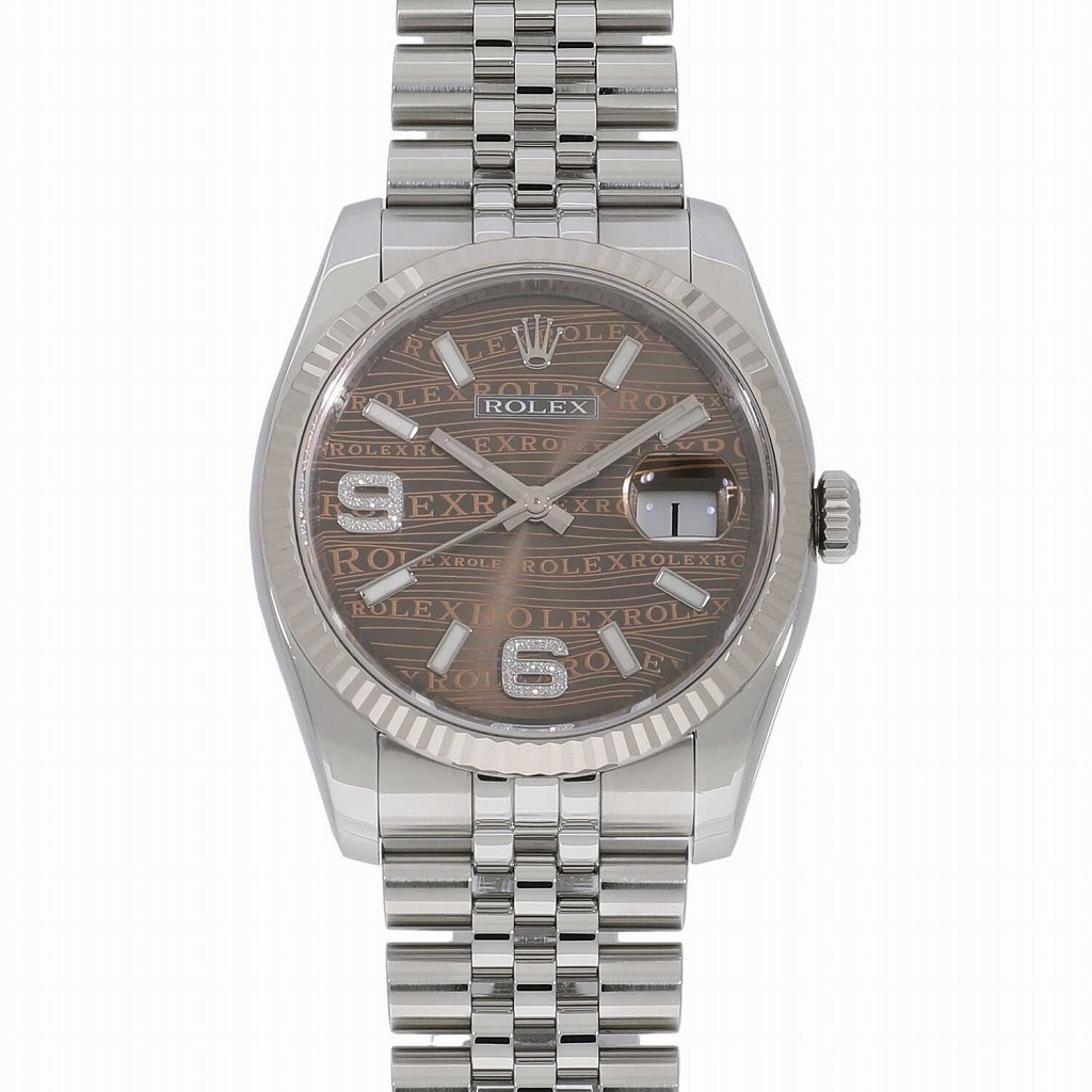 [中古]ロレックス デイトジャスト ブラウンウェーブ 116234 ランダム メンズ