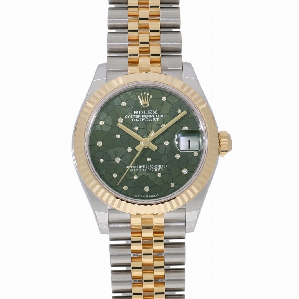 [未使用]ロレックス デイトジャスト31 オリーブグリーンフローラルモチーフ 278273 ランダム ユニセックス