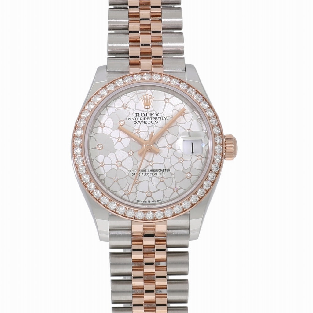 [未使用]ロレックス デイトジャスト 31 シルバーフローラルモチーフ 278381RBR ランダム ユニセックス