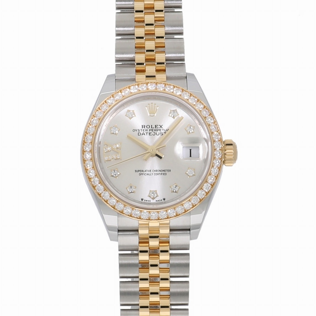 [未使用]ロレックス レディ デイトジャスト 28 279383RBR ランダム シルバー×9Pスター/IXダイヤ レディース