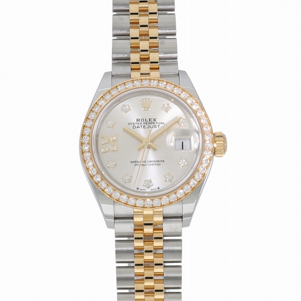 [未使用]ロレックス レディ デイトジャスト 28 279383RBR ランダム シルバー×9Pスター/IXダイヤ レディース