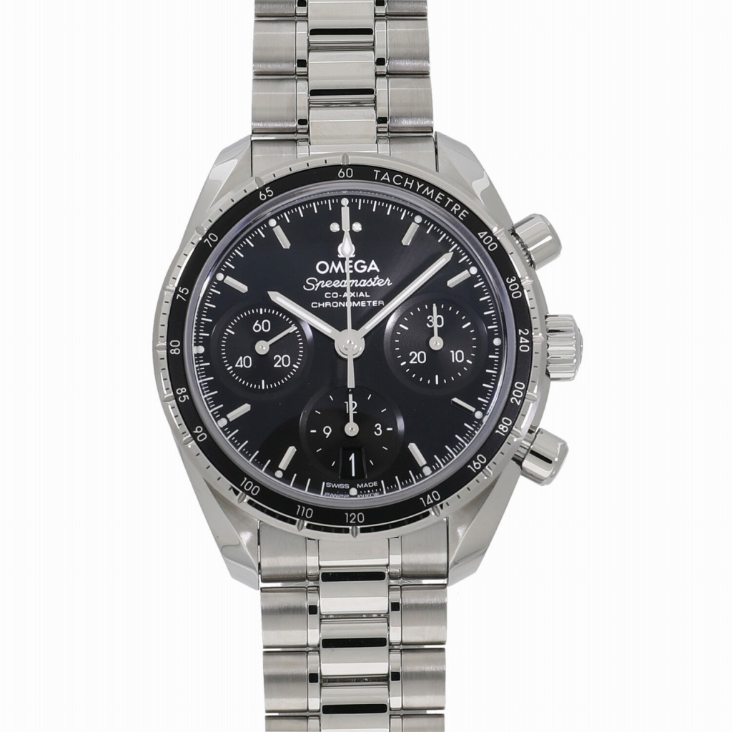 [新品]オメガ スピードマスター 38 コーアクシャル クロノメーター クロノグラフ 324.30.38.50.01.001 ブラック ユニセックス