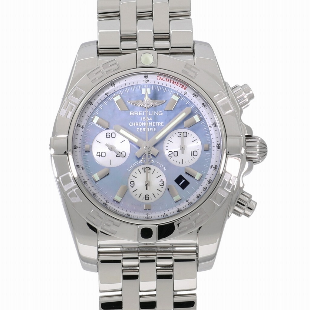 [中古]ブライトリング クロノマット 44 マザーオブパール ブラック＆ホワイト 日本限定400本 A011BWJPA / AB0110 ブラック×ホワイトシェル メンズ