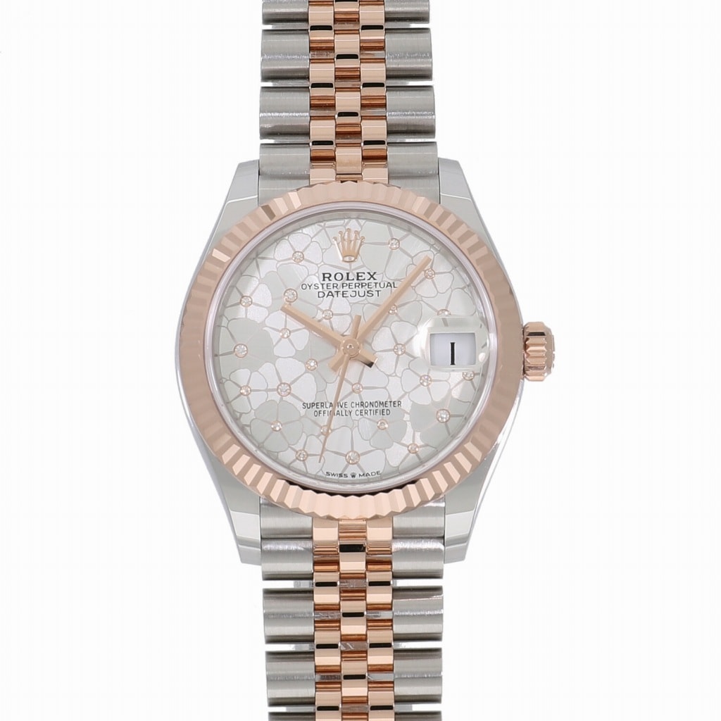 [未使用]ロレックス デイトジャスト 31 278271 ランダム シルバーフローラルモチーフ ユニセックス