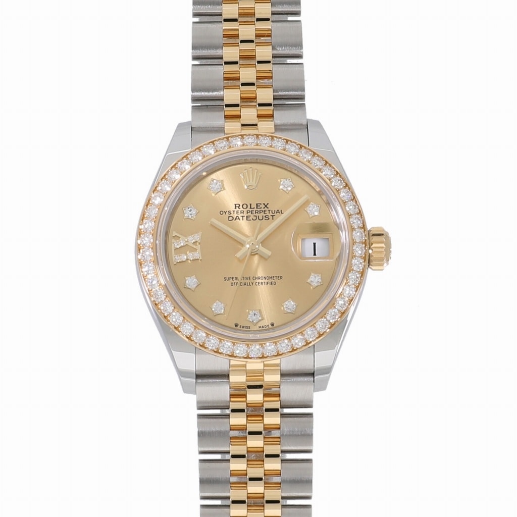 [未使用]ロレックス レディ デイトジャスト 28 279383RBR ランダム シャンパン × 9Pスター/IXダイヤ レディース