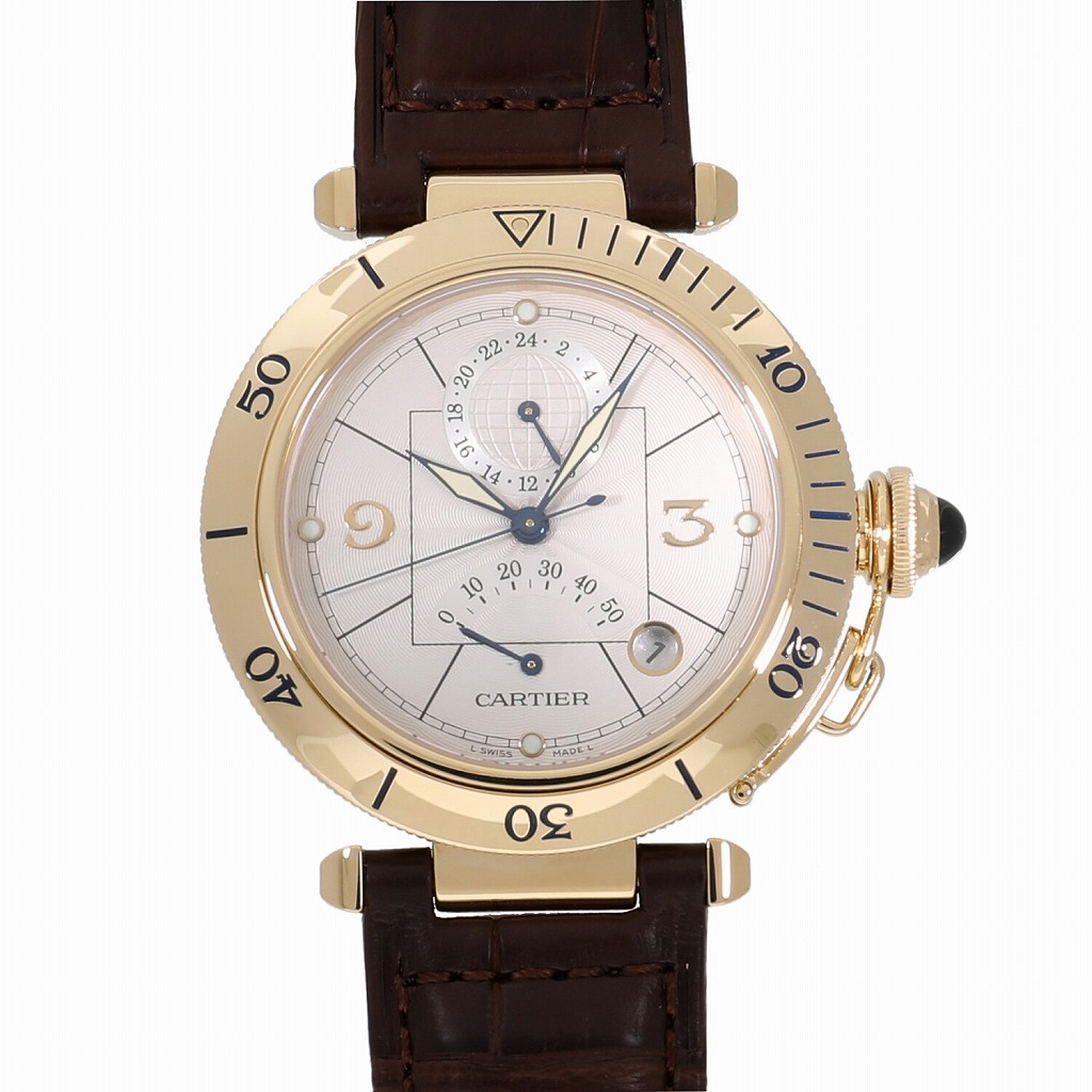 [中古]カルティエ パシャ 38mm GMT パワーリザーブ W3014456 シルバー メンズ