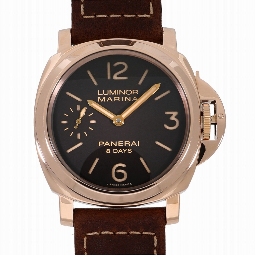 [中古]パネライ ルミノール マリーナ ８デイズ オロロッソ PAM00511 Q番 ブラウン メンズ【PD】
