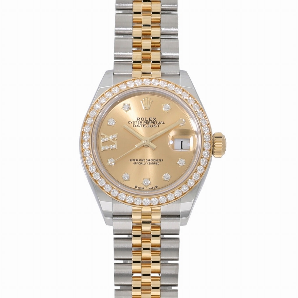[未使用]ロレックス レディ デイトジャスト 28 279383RBR ランダム シャンパン×9Pスター/IXダイヤ レディース