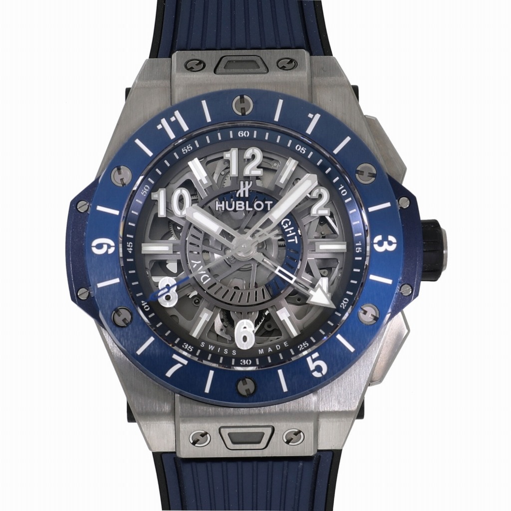 [中古]ウブロ ビッグバン ウニコ GMT チタニウム ブルー 471.NL.7112.RX スケルトン メンズ