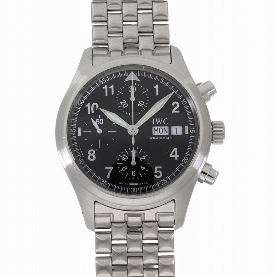 [中古]IWC パイロットウォッチ メカニカル フリーガー クロノグラフ スピットファイア IW370618 ブラック メンズ