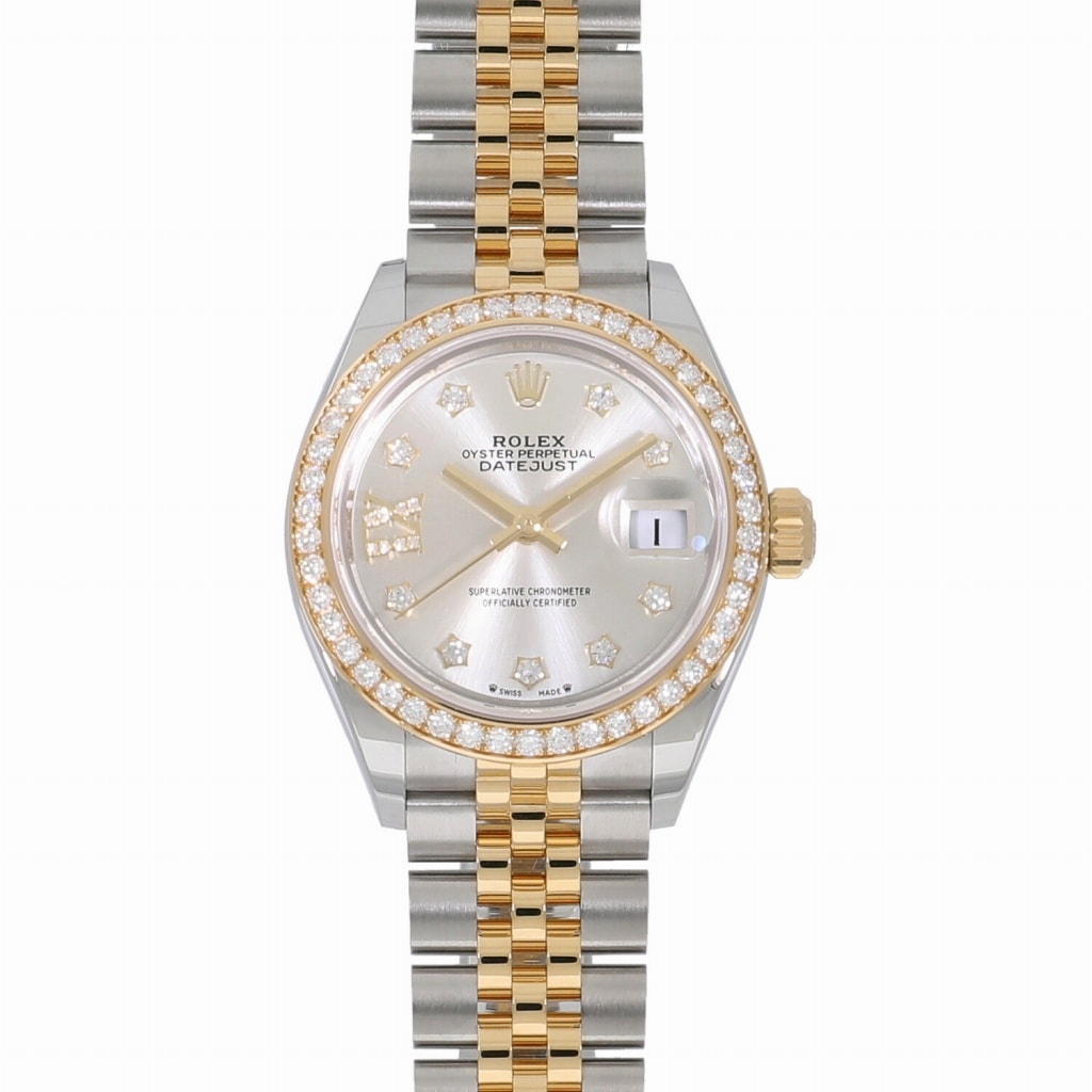 [未使用]ロレックス レディ デイトジャスト 28 279383RBR ランダム シルバー×9Pスター/IXダイヤ レディース