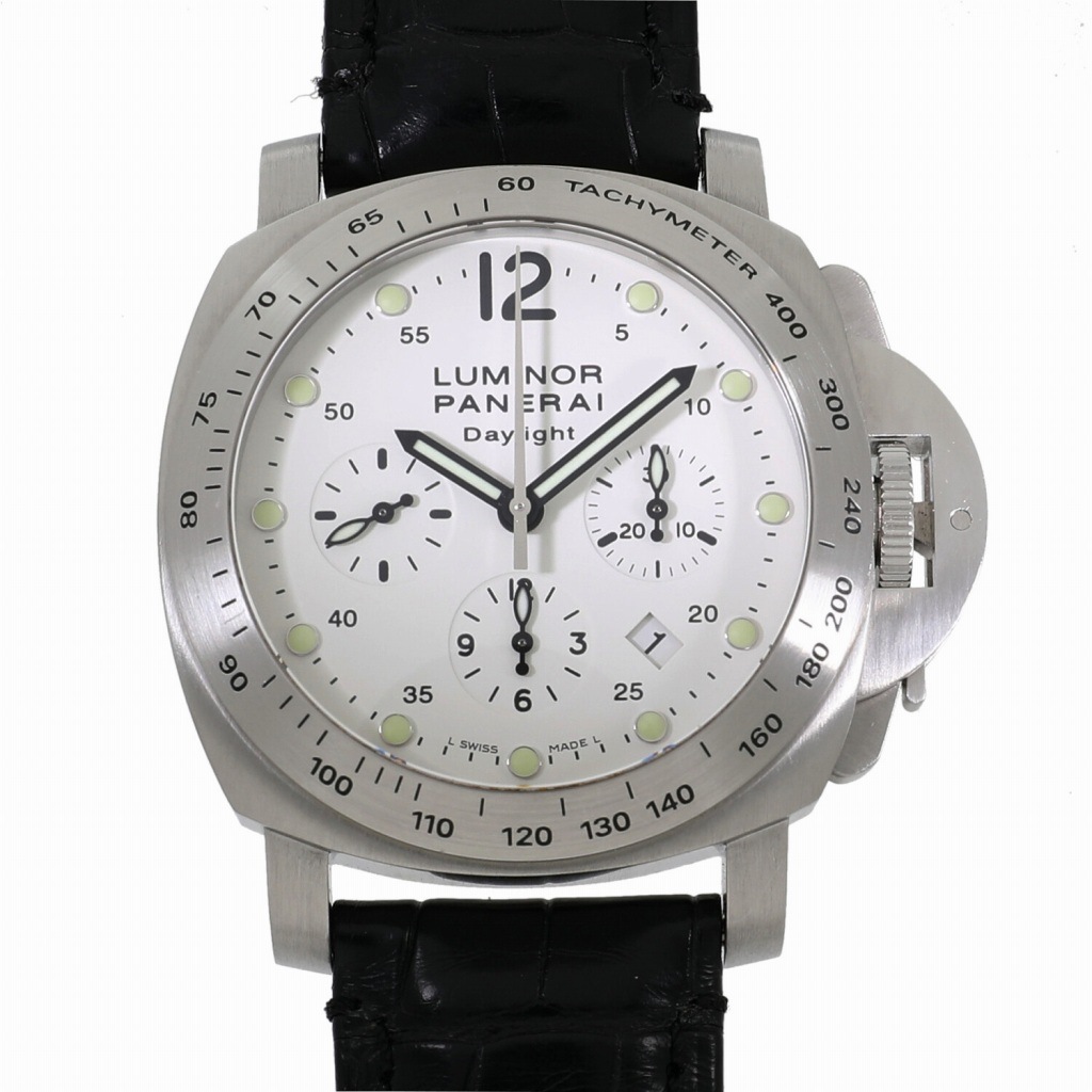 [中古]パネライ ルミノール クロノグラフ デイライト PAM00251 J番 ホワイト メンズ