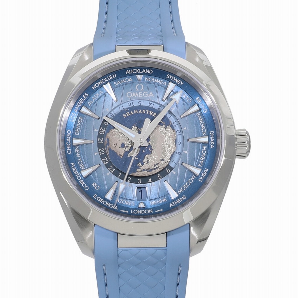 [新品]オメガ シーマスター アクアテラ GMT ワールドタイマー マスタークロノメーター サマーブルー 220.12.43.22.03.002 ブルー メンズ