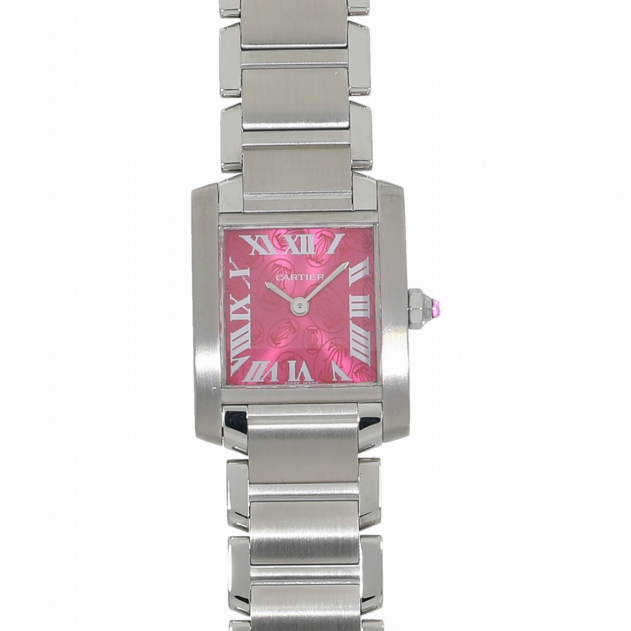 [中古]カルティエ タンクフランセーズ SM 2006年 クリスマス限定 W51030Q3 ピンク 2Cロゴ レディース