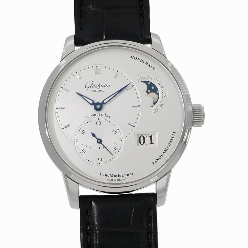 [中古]グラスヒュッテオリジナル パノマティック ルナ 1-90-02-42-32-50 シルバー メンズ