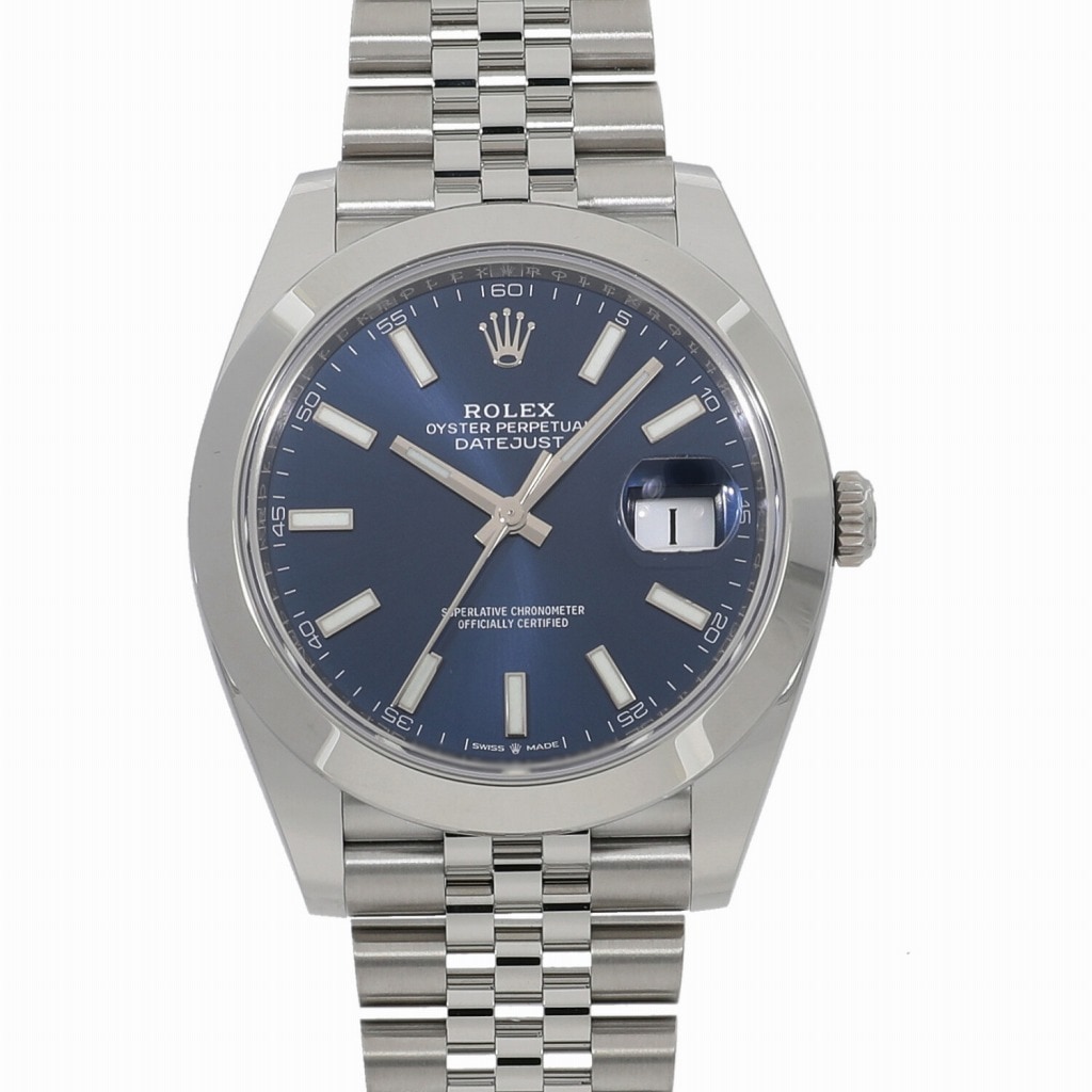 [未使用]ロレックス デイトジャスト 41 126300 ランダム ブライト ブルー メンズ
