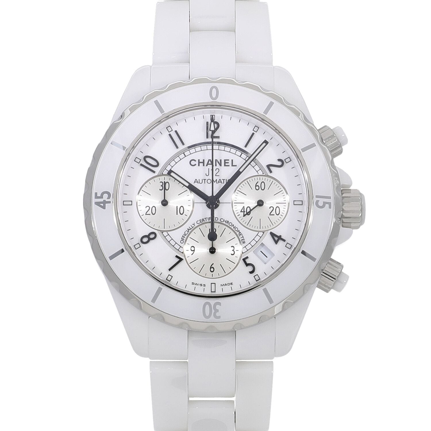 [中古]シャネル J12 クロノグラフ H1007 ホワイト メンズ