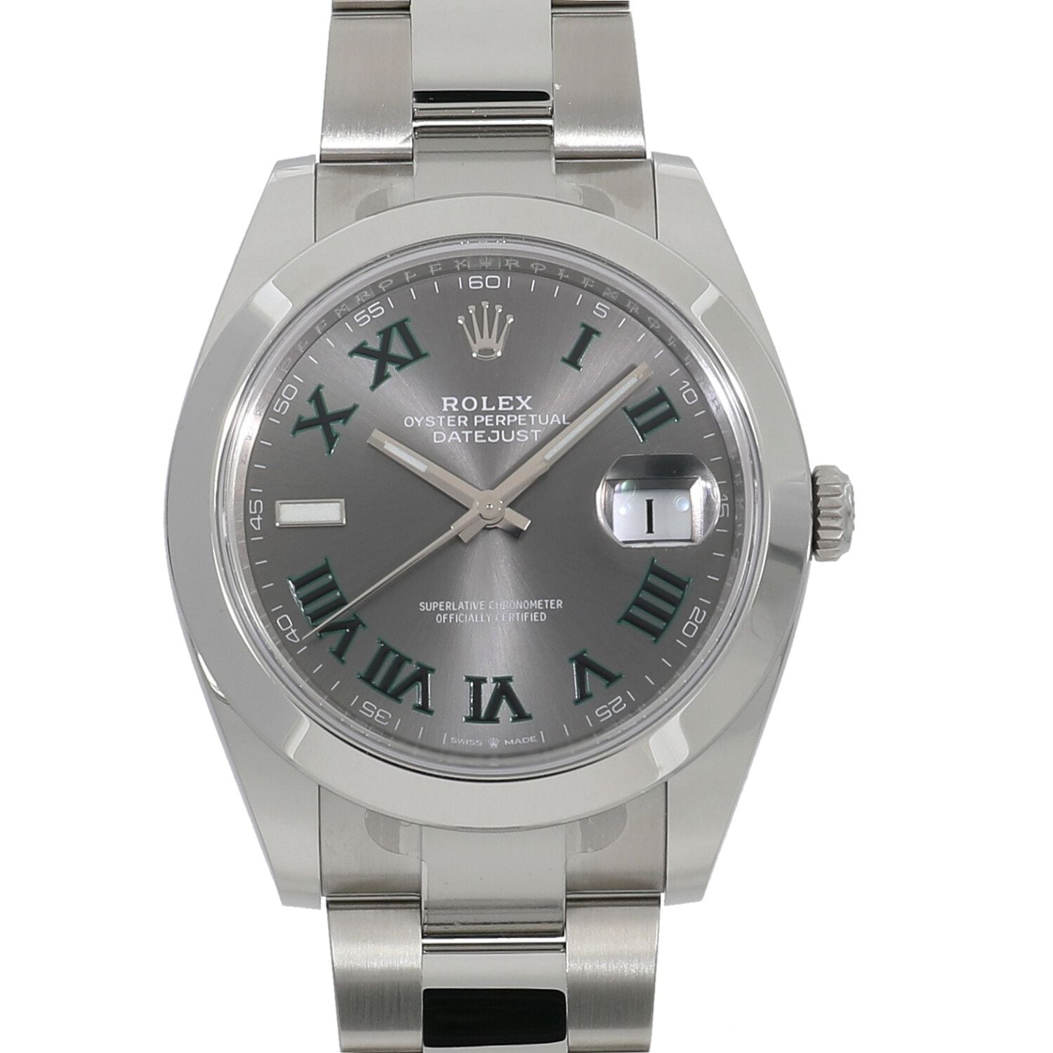 [未使用]ロレックス デイトジャスト 41 126300 ランダム スレート ローマ メンズ