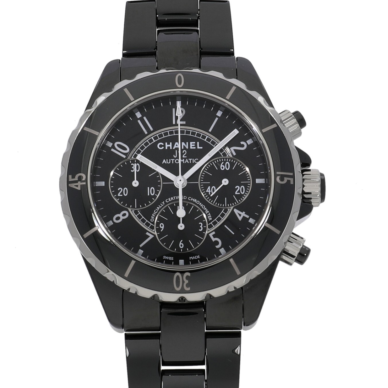 [中古]シャネル J12 クロノグラフ H0940 ブラック メンズ