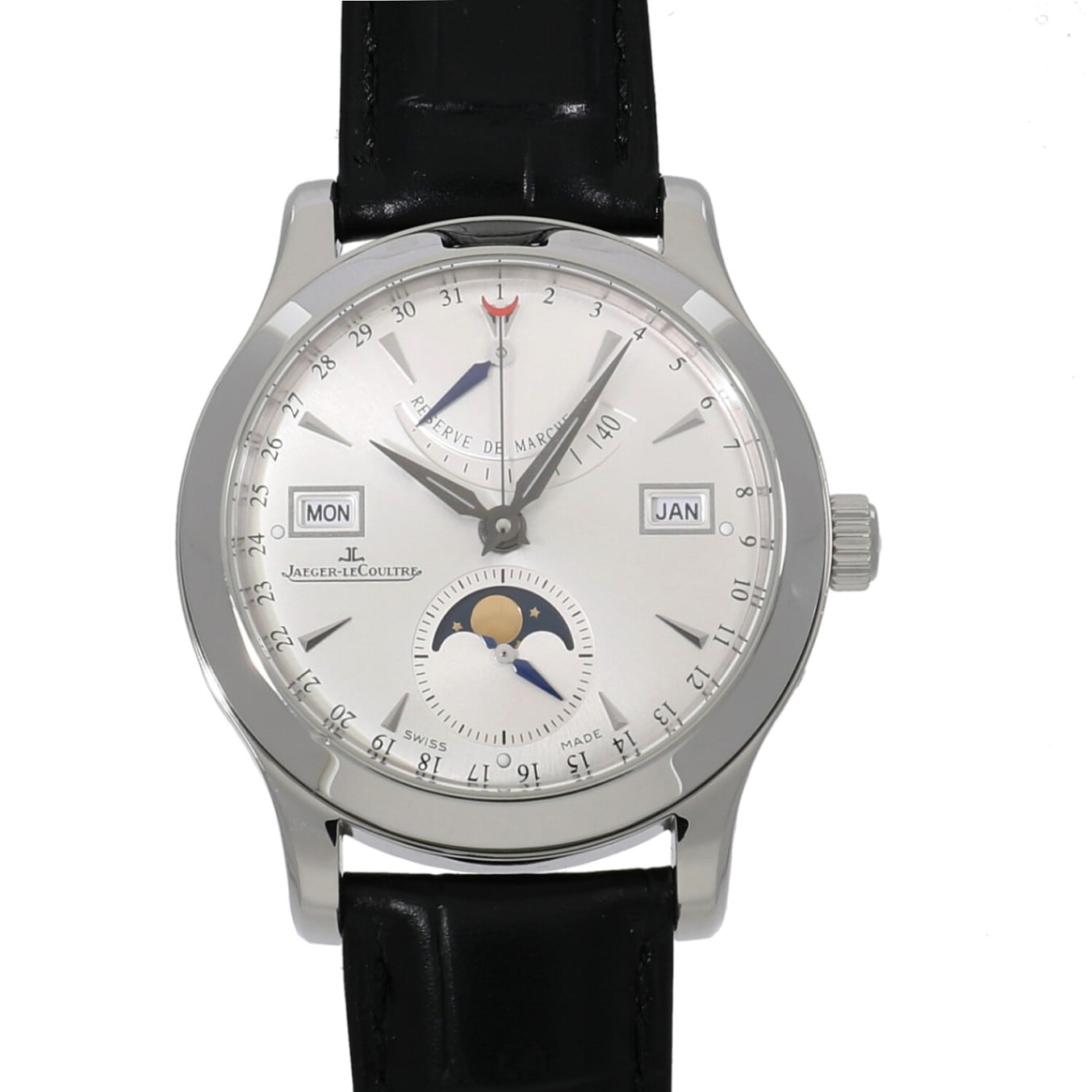 [中古]ジャガールクルト マスターカレンダー ムーンフェイズ Q151842A/147.8.41.S シルバー メンズ