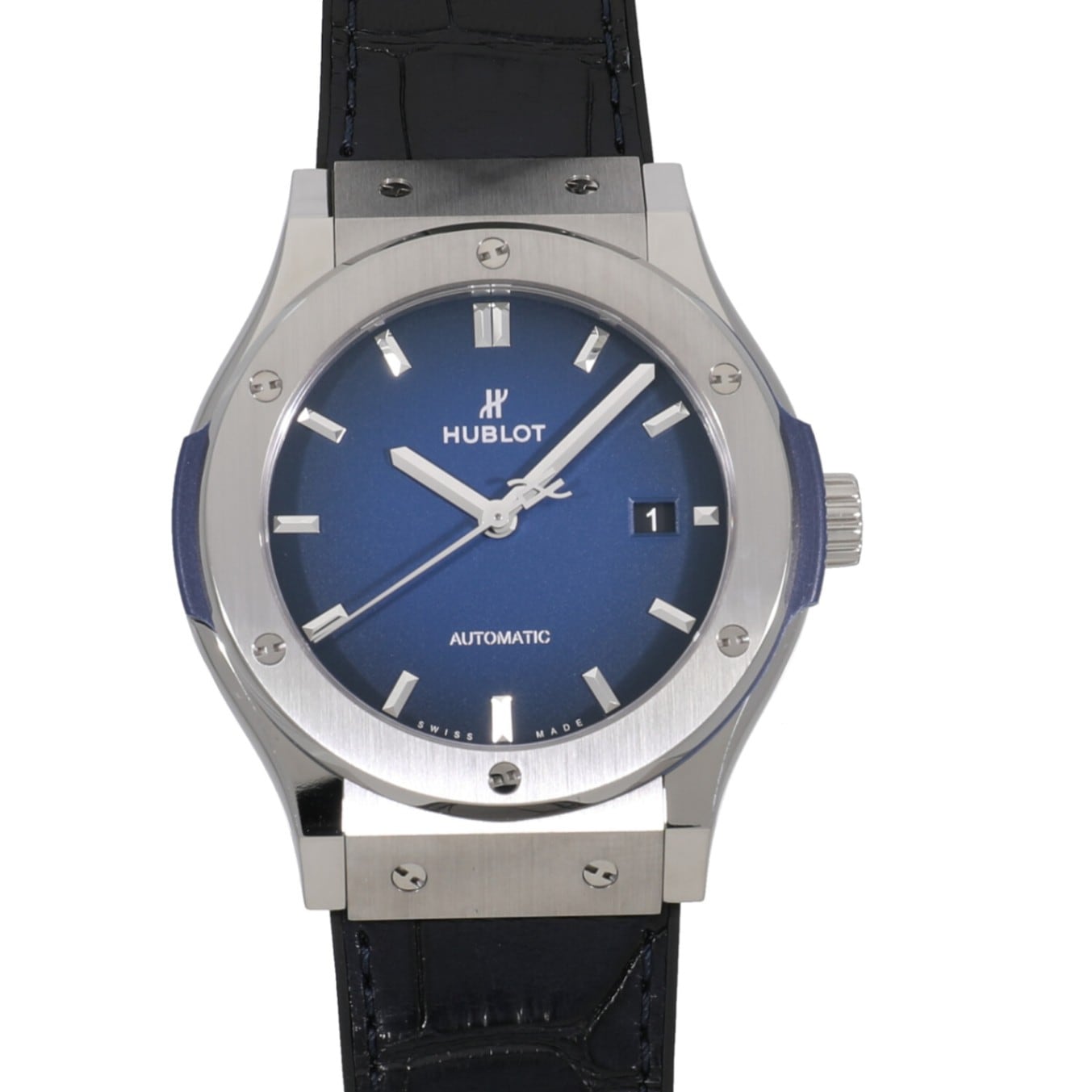 [中古]ウブロ クラシックフュージョン チタニウム ディープブルー 日本限定 542.NX.6670.LR.JPN18 ブルー メンズ