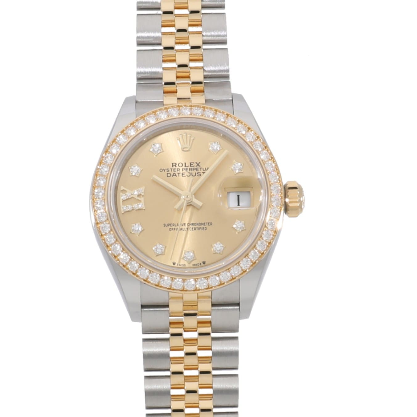 [未使用]ロレックス レディ デイトジャスト 28 279383RBR ランダム シャンパン×9Pスター/IXダイヤ レディース
