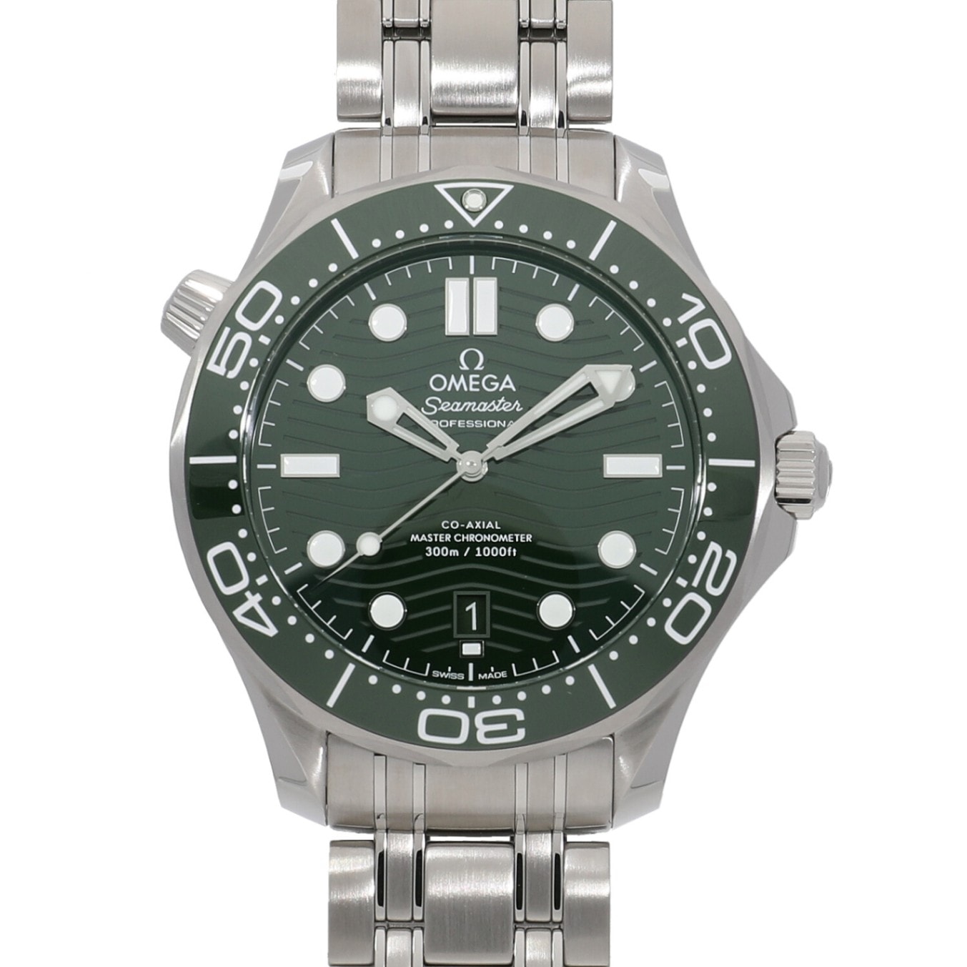[未使用]オメガ シーマスターダイバー300m コーアクシャル マスター クロノメーター 42mm グリーン 210.30.42.20.10.001 メンズ