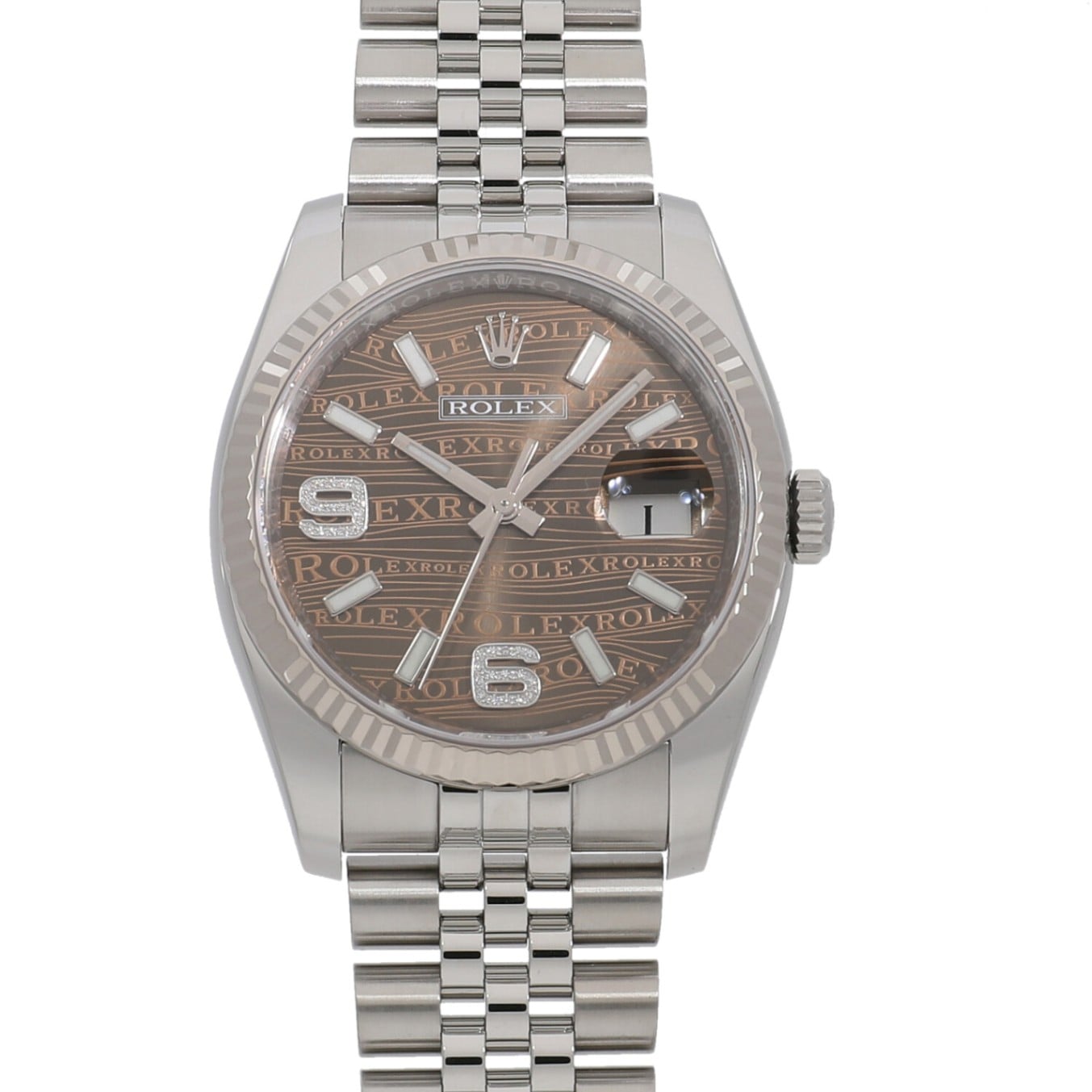 [中古]ロレックス デイトジャスト 116234 ランダム ブラウンウェーブ メンズ