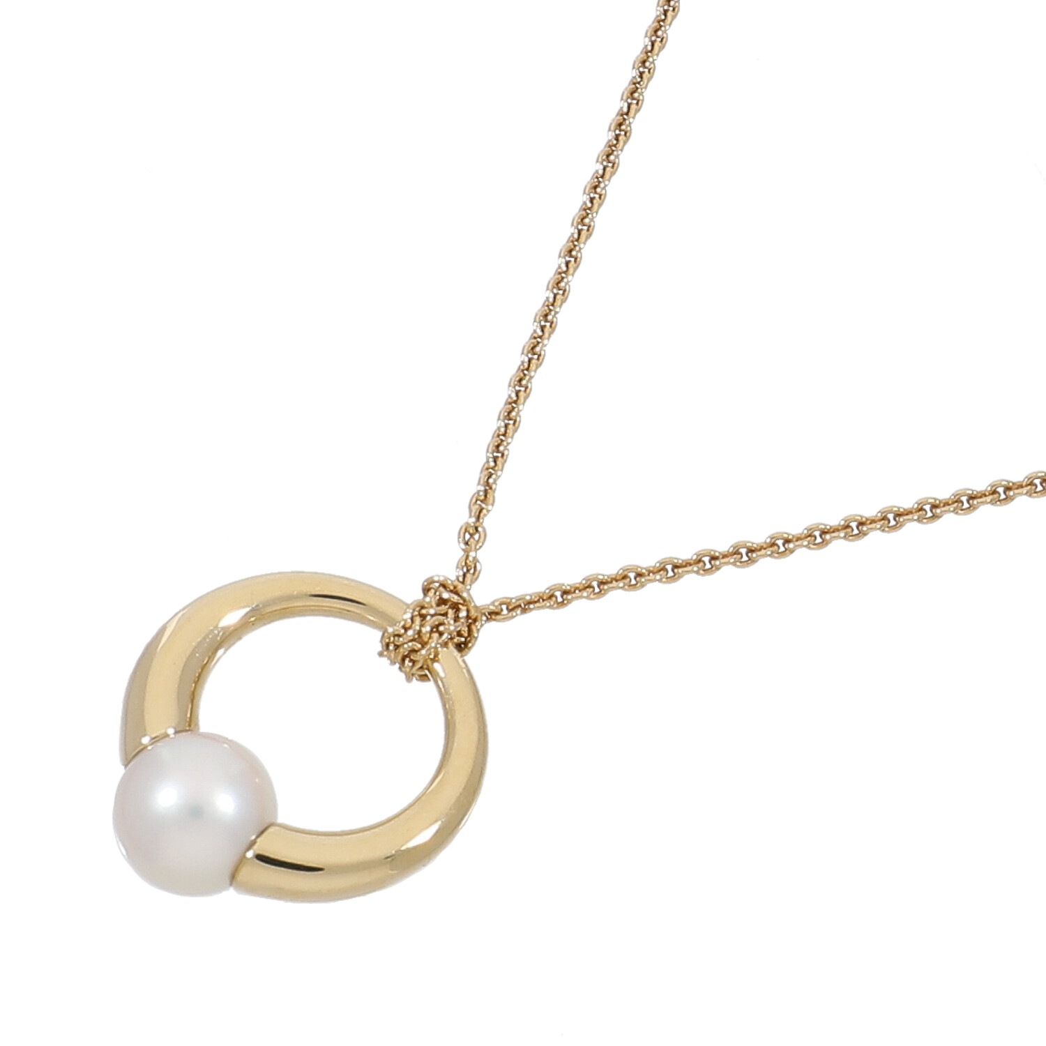 [中古]ミキモト パール リング ネックレス イエローゴールド