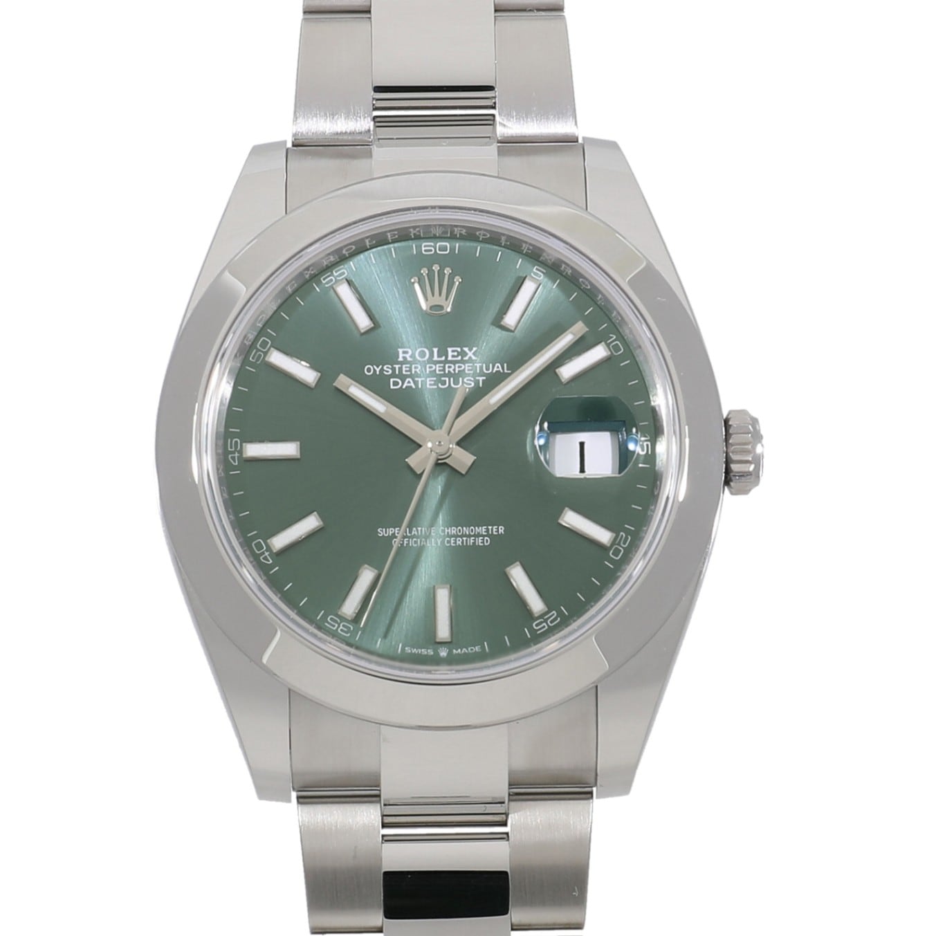 [未使用]ロレックス デイトジャスト 41 126300 ランダム ミントグリーン メンズ