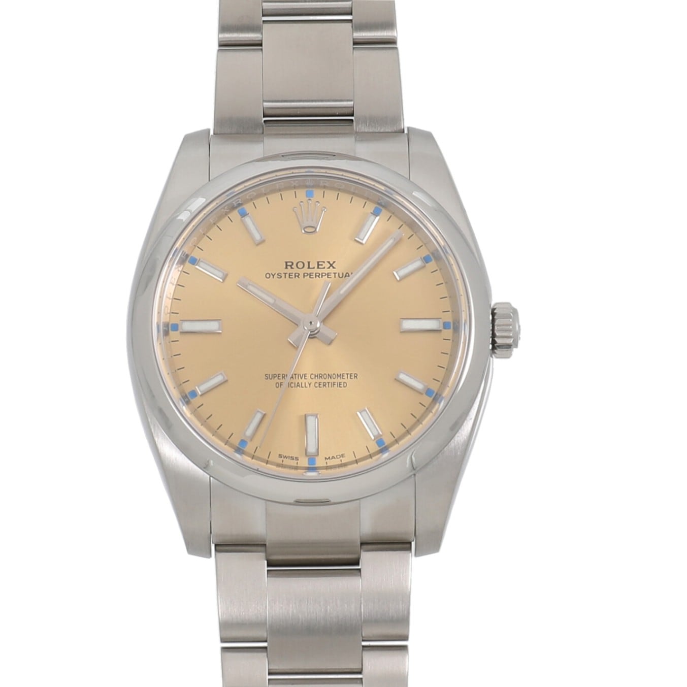 [中古]ロレックス オイスター パーペチュアル 114200 ランダム シャンパン メンズ