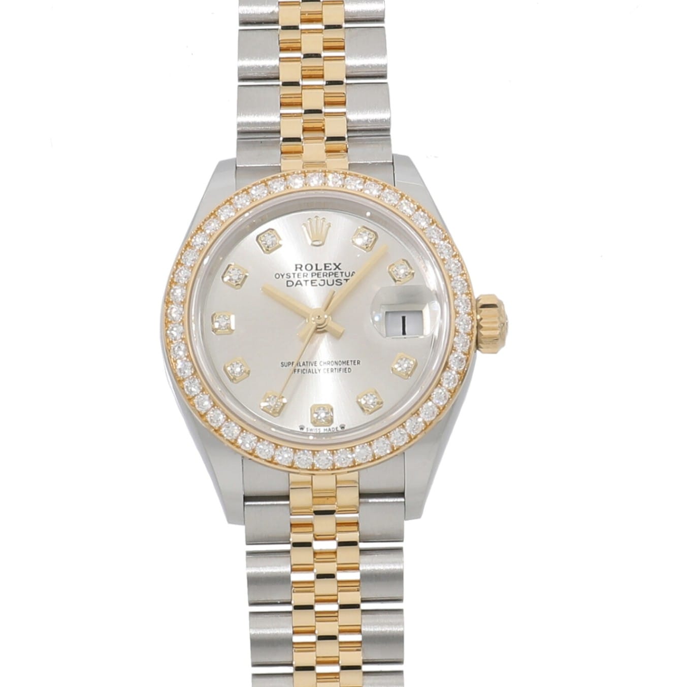 [未使用]ロレックス レディ デイトジャスト 28 279383RBR ランダム シルバー×10Pダイヤ レディース
