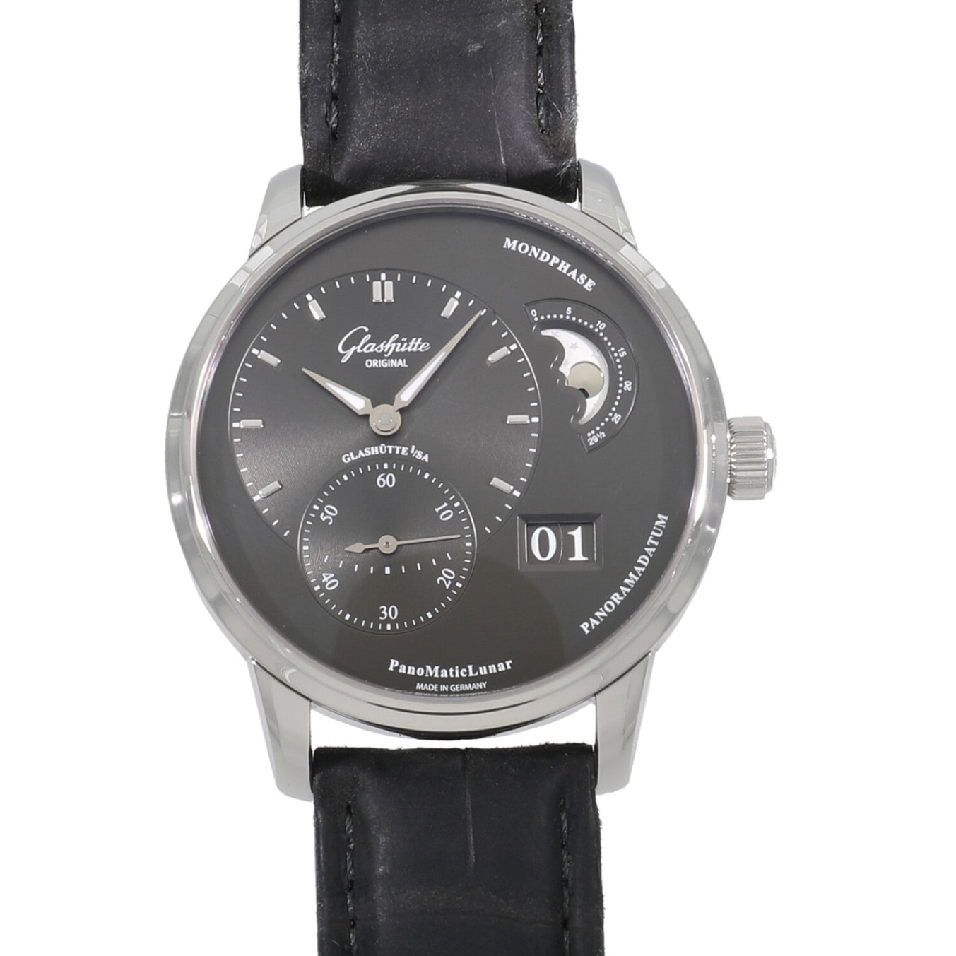 [中古]グラスヒュッテオリジナル パノマティック ルナ 1-90-02-43-32-50 グレー メンズ
