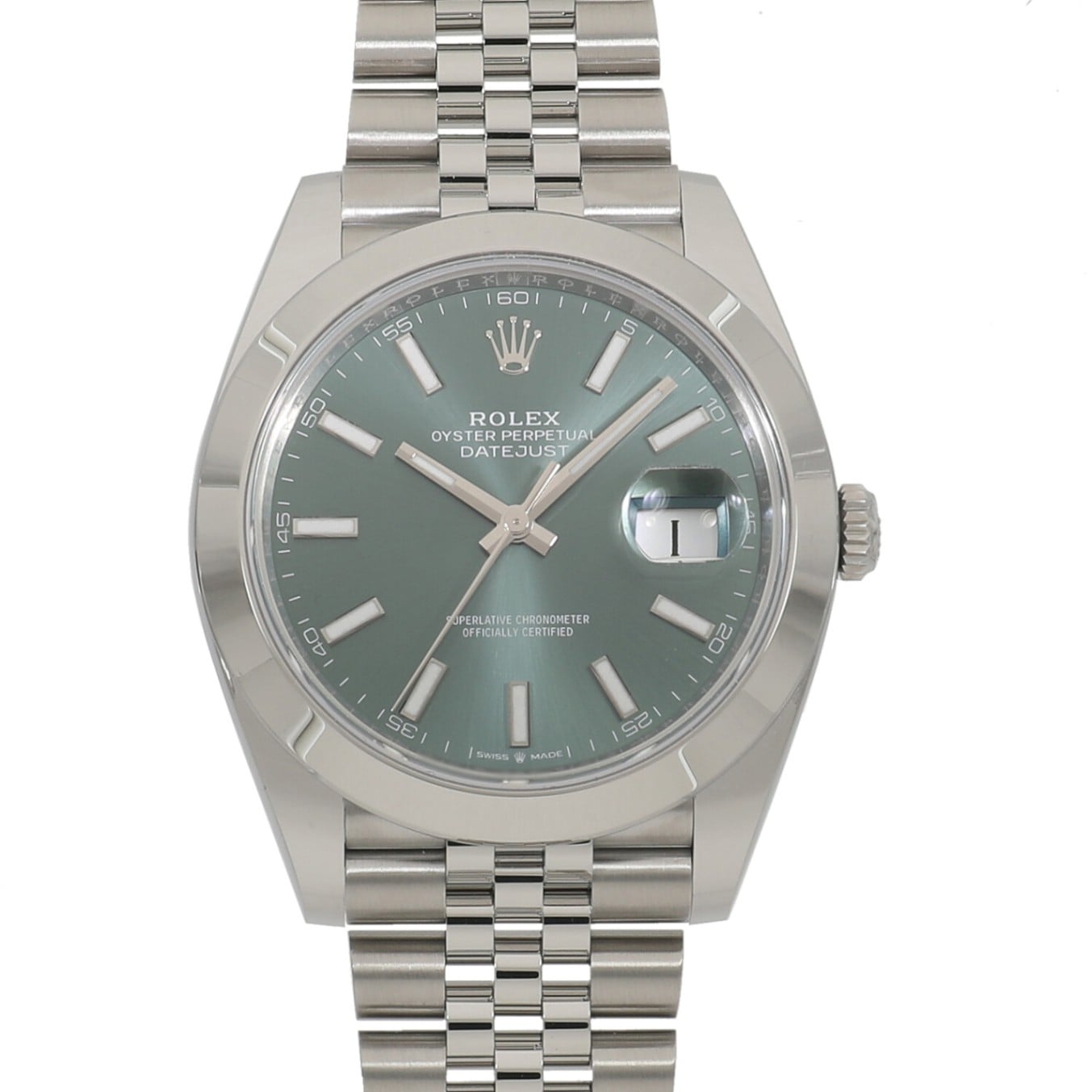 [未使用]ロレックス デイトジャスト 41 126300 ランダム ミントグリーン メンズ