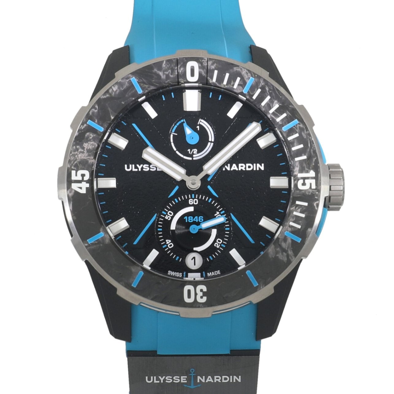 [中古]ユリスナルダン ダイバー ネット アズール 44MM 1183-170-2B/3A ブラック メンズ