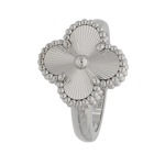 [中古]ヴァンクリーフ&アーペル ヴィンテージ アルハンブラ リング ホワイトゴールド ギョシェ VCARP9XI00