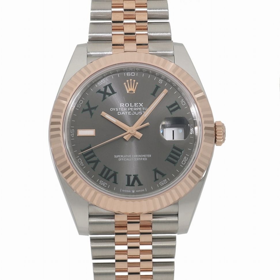[新品]ロレックス デイトジャスト 41 126331 スレートローマ メンズ　