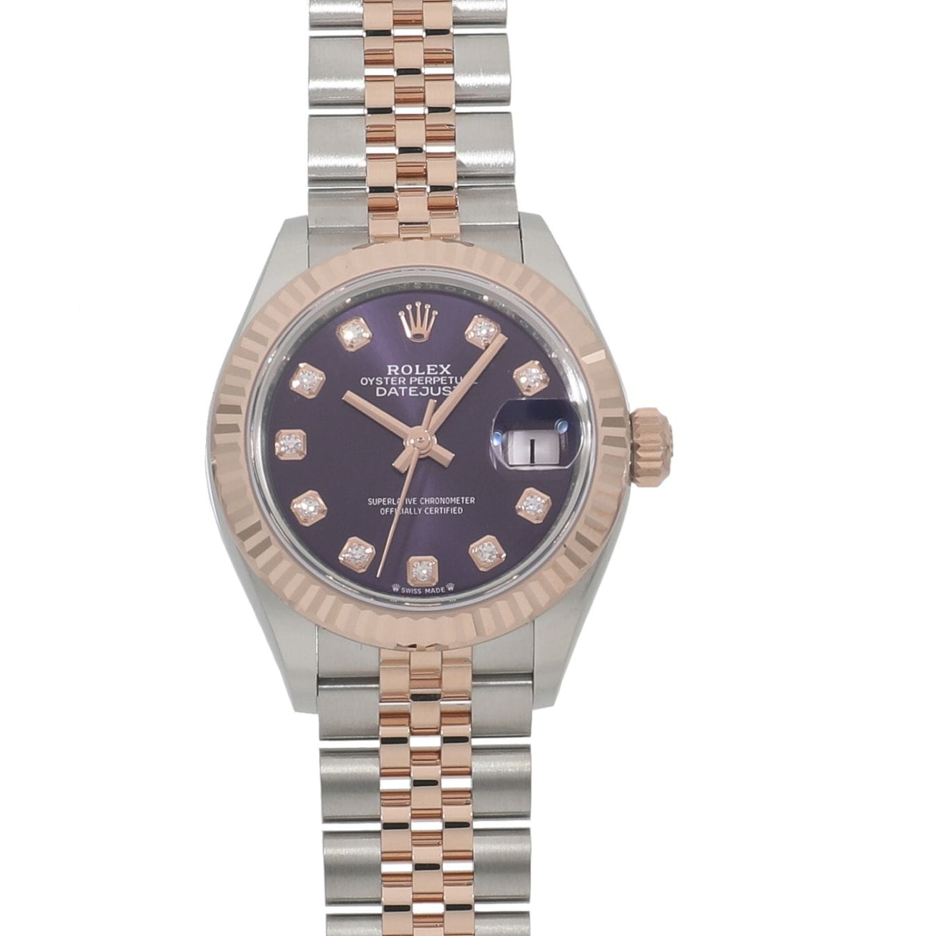 [未使用]ロレックス レディ デイトジャスト 28 279171G ランダム オーベルジーヌ×10Pダイヤ レディース