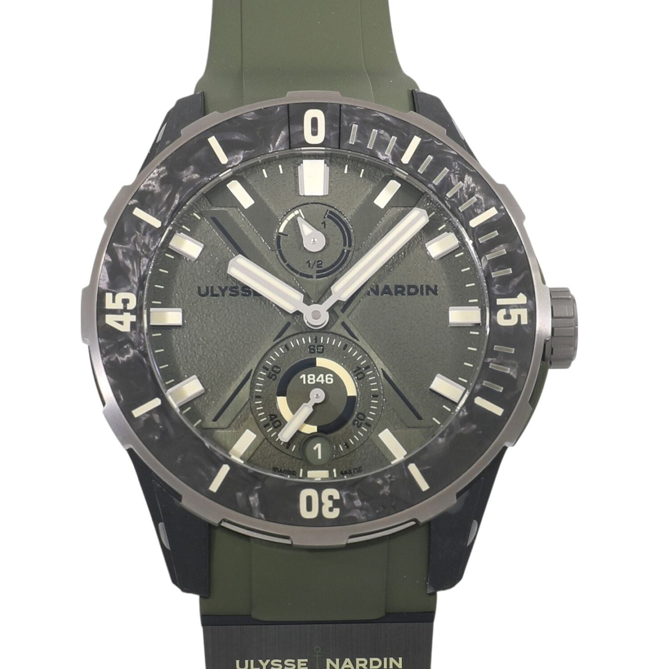 [未使用]ユリスナルダン ダイバー ネット OPS 44MM 1183-170-8A/3A カーキグリーン メンズ